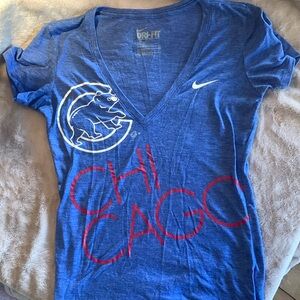 Chicago Cubs T-Shirt V Neck Slim Fit Small